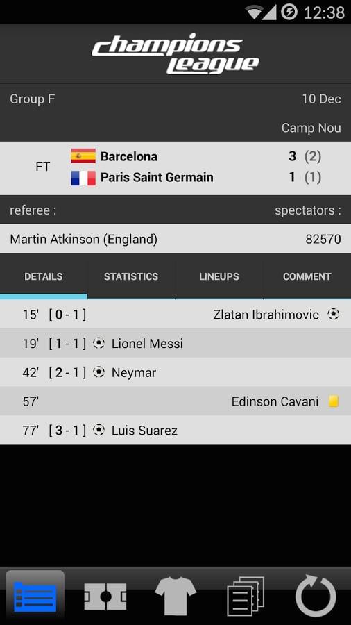 LiveScore Champions Leag...截图4