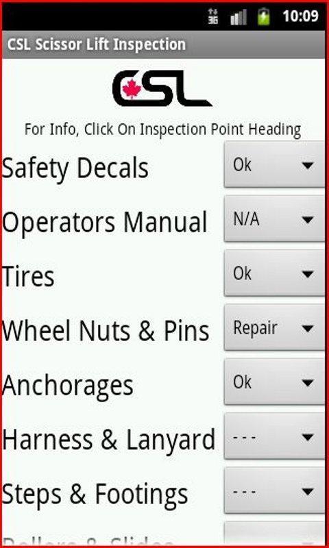 CSL Scissor Lift Inspection截图2