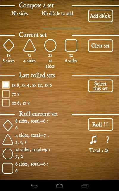 Shuffle &amp; Roll dice sets截图1