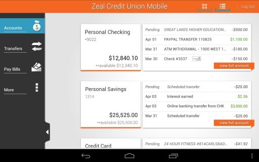 Zeal Credit Union Mobile截图2