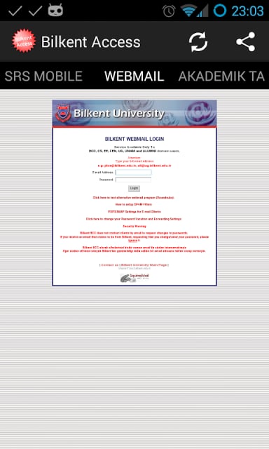 Bilkent Access截图2