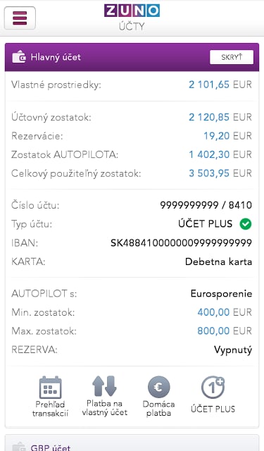 ZUNO Mobile Banking SK截图8