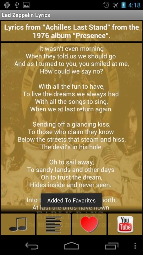 Led Zeppelin Lyrics截图4