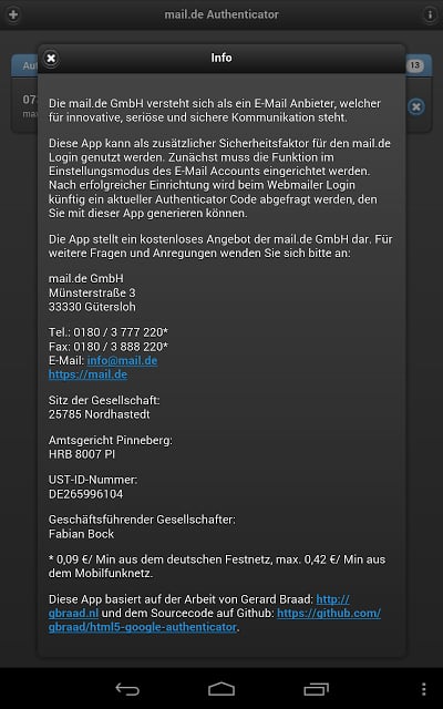 mail.de Authenticator截图3