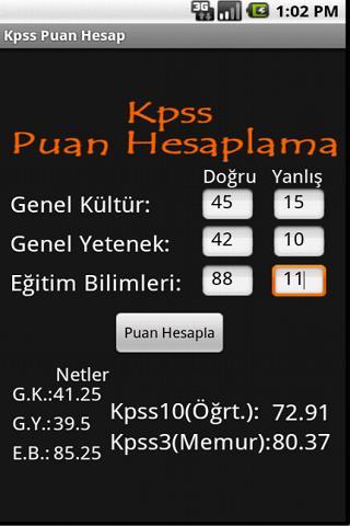 Kpss Puan Hesaplama截图2