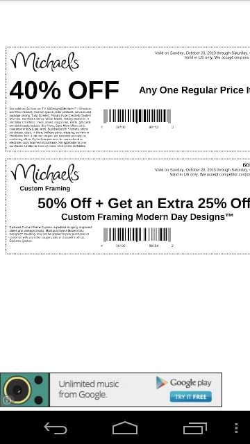 Coupons for Michaels截图2