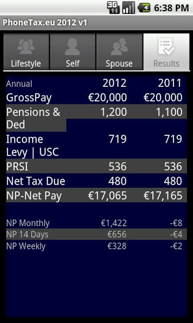 PhoneTax.eu Ireland Tax Calc截图1