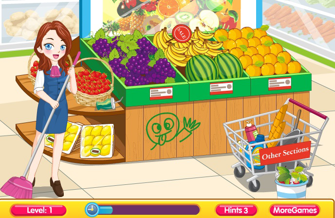 Cleaning Time Supermarket Game截图1