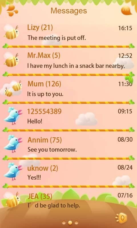 GO SMS Theme CuteGarden截图1