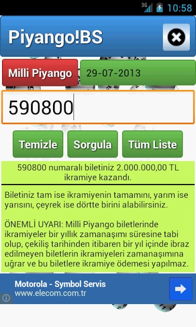 Piyango Bilgi Servisi截图1