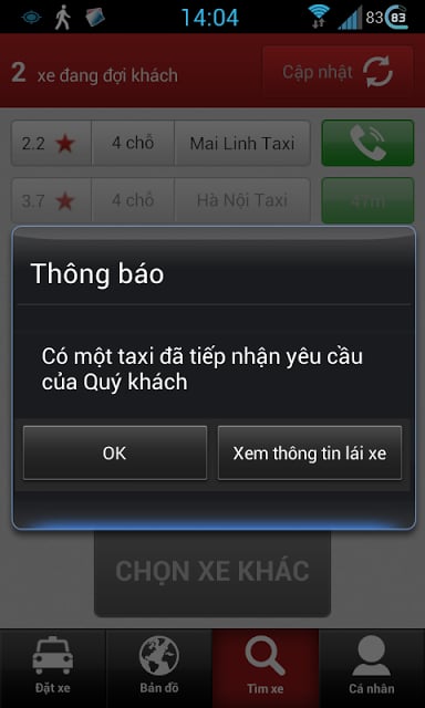 Pingtaxi Client (gọi taxi)截图2