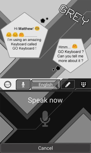 Grey GO Keyboard Theme截图4