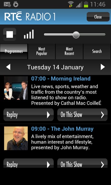 RT&Eacute; Radio Player截图6