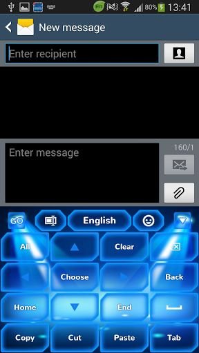 GO Keyboard Neon Blue截图4