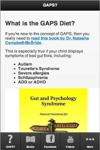 GAPS Diet Gut and Psychology Syndrome截图1