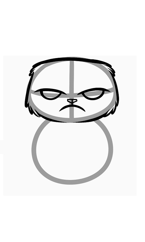 How To draw Grumpy cat截图1