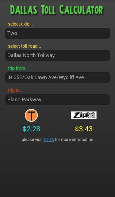 Dallas Toll Calc截图2