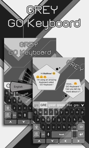 Grey GO Keyboard Theme截图2