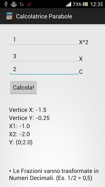 Calcolatrice Parabole截图2