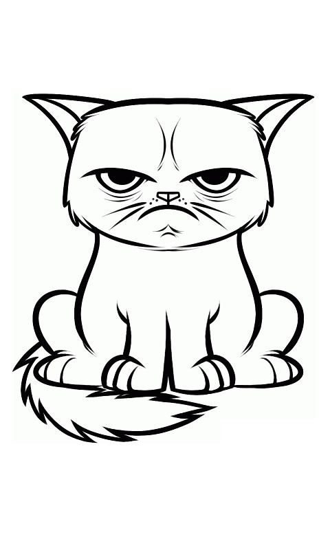 How To draw Grumpy cat截图2