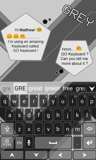 Grey GO Keyboard Theme截图5