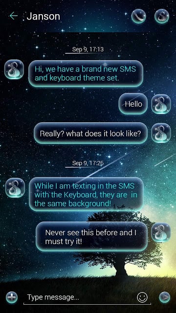 (FREE) GO SMS PRO STARRY THEME截图1