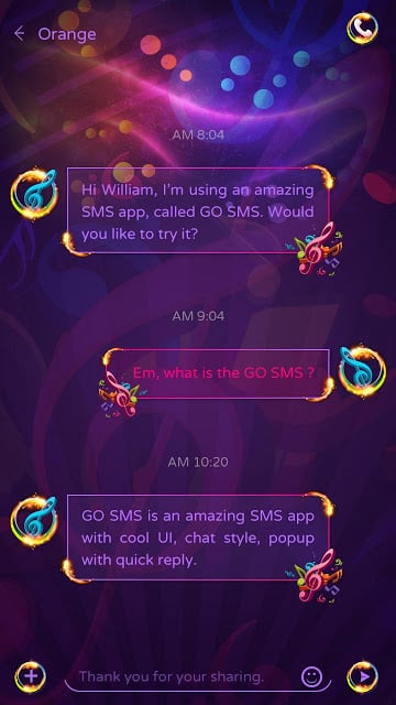 FREE-GO SMS DYNAMICMISIC THEME截图8