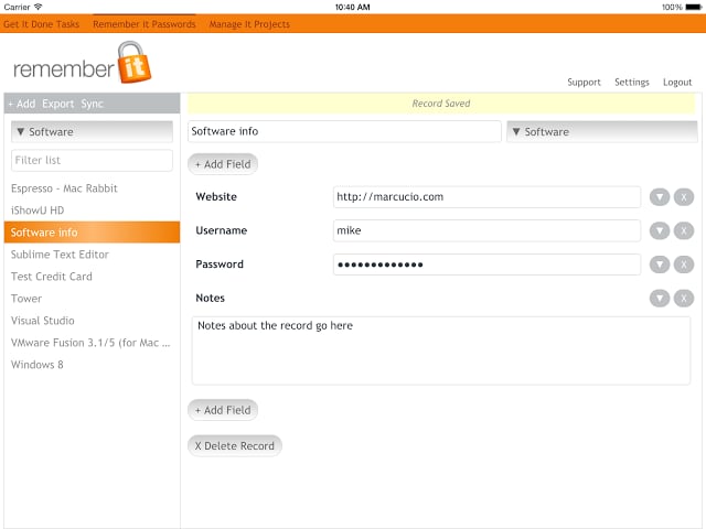 Remember It Passwords App截图2