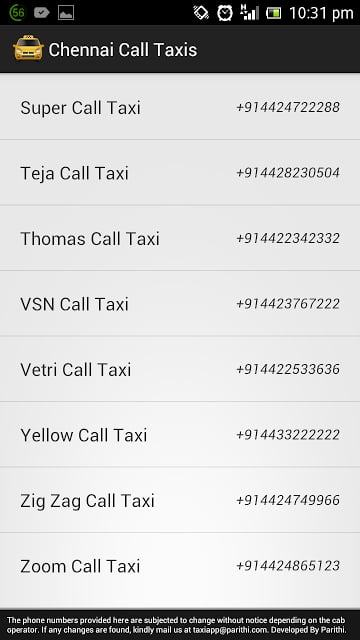 Chennai Call Taxis截图2