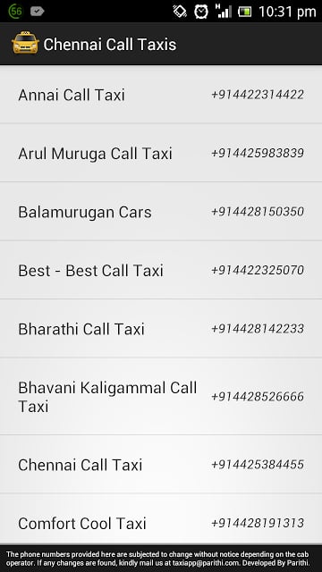 Chennai Call Taxis截图1