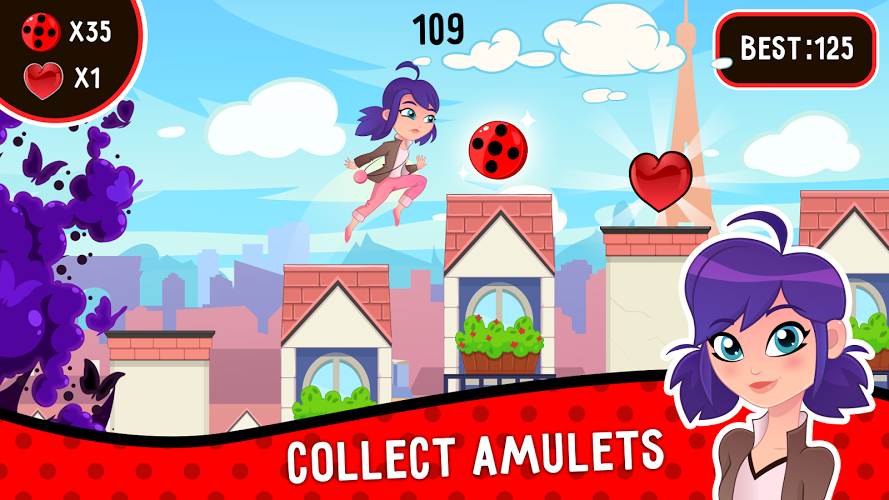 Ninja cat jump ladybug截图1