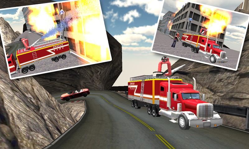 Hill Climb Fire Truck Rescue截图4