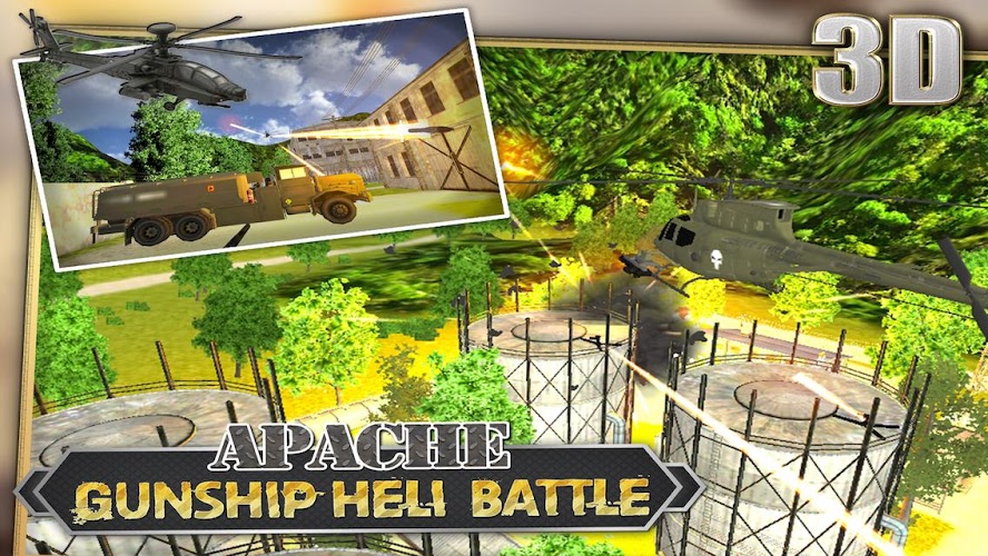 Apache Gunship Heli Battle 3D截图1