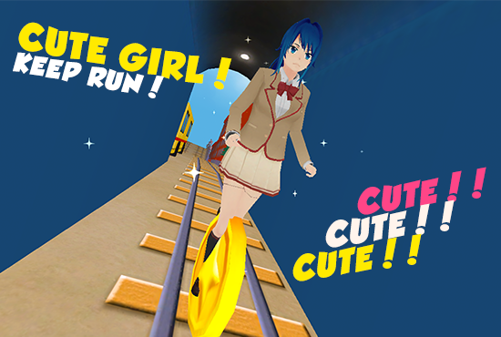 Anime Girl Subway Train Run截图3