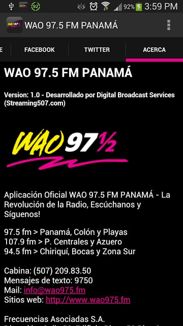 WAO 97.5 FM PANAMÁ截图1