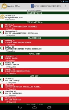 Calendario Feriados Mexico截图