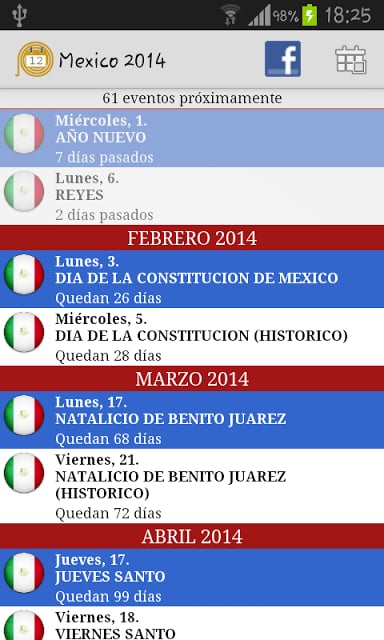 Calendario Feriados Mexico截图10