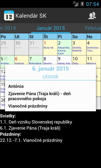 Kalend&aacute;r SK截图7