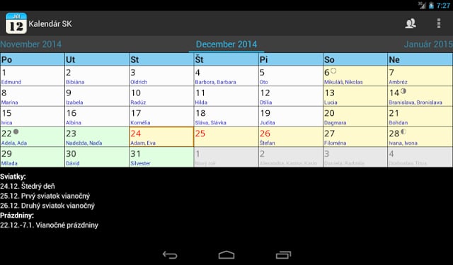 Kalend&aacute;r SK截图3