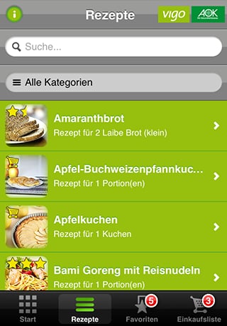 AOK glutenfreie Rezepte截图1