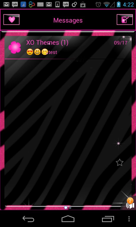GO SMS PRO Pink Zebra theme截图7