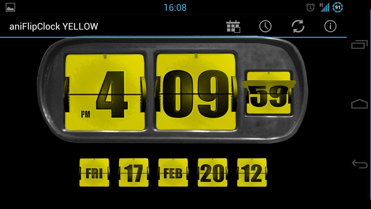 3D Animated Flip Clock YELLOW截图4