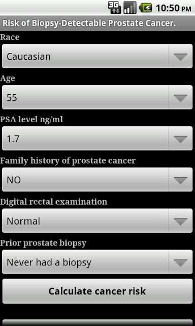 Prostate Cancer Calculator截图5