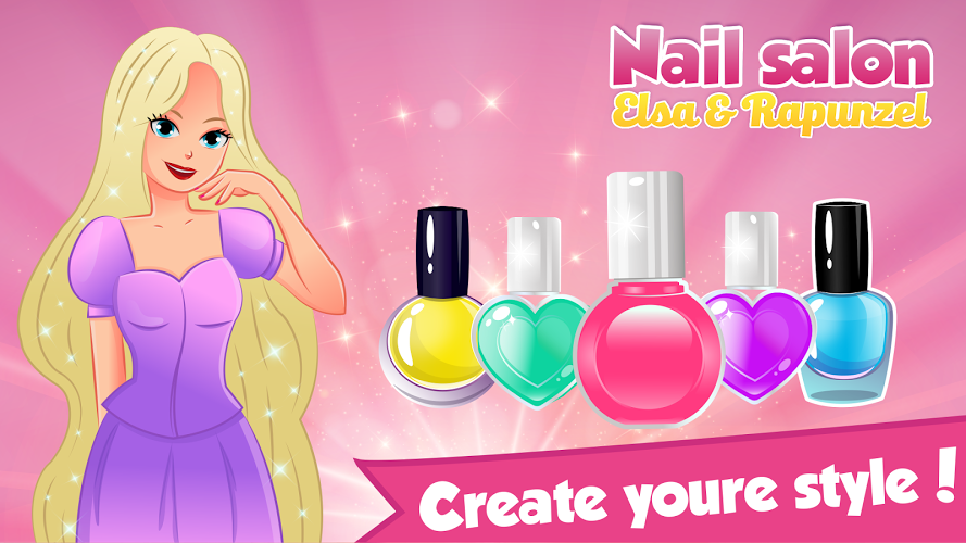 Nail salon Elsa & Rapunzel截图3