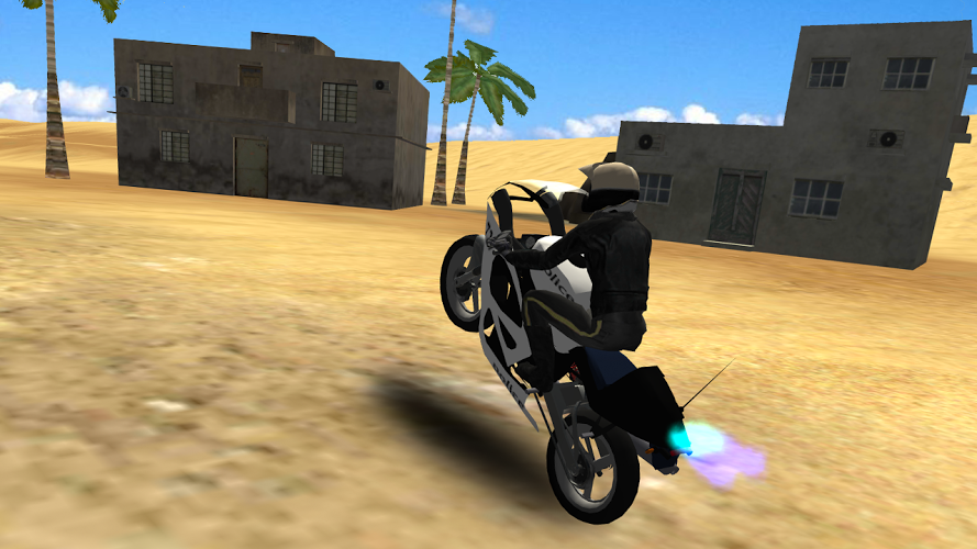 Police Motorbike Desert City截图5