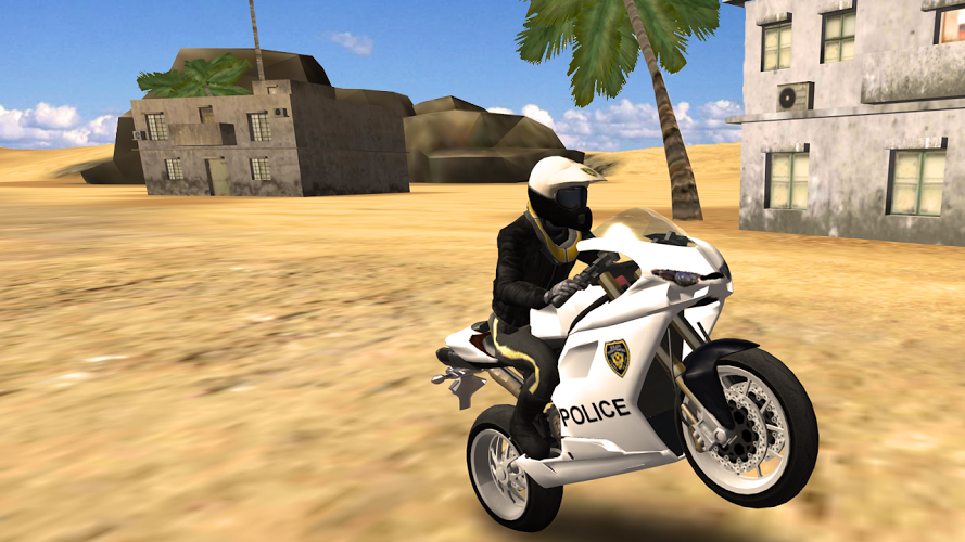 Police Motorbike Desert City截图1