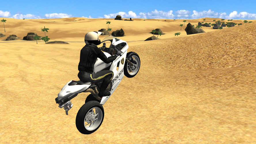 Police Motorbike Desert City截图3