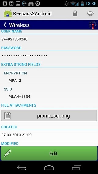 keepass2android safe