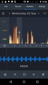 鼾声分析器 : 记录并跟踪你的鼾声截图