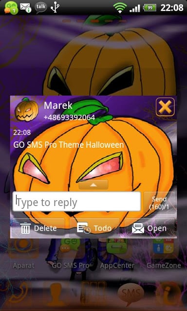 Theme Halloween for GO SMS Pro截图2